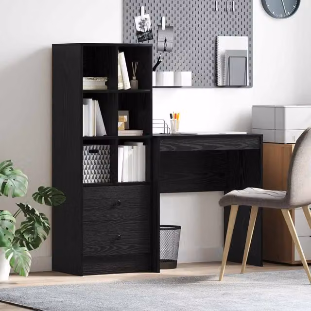Scrivania Rovere Nero 135,5 x 50 x 127 cm 2 pz 3337362