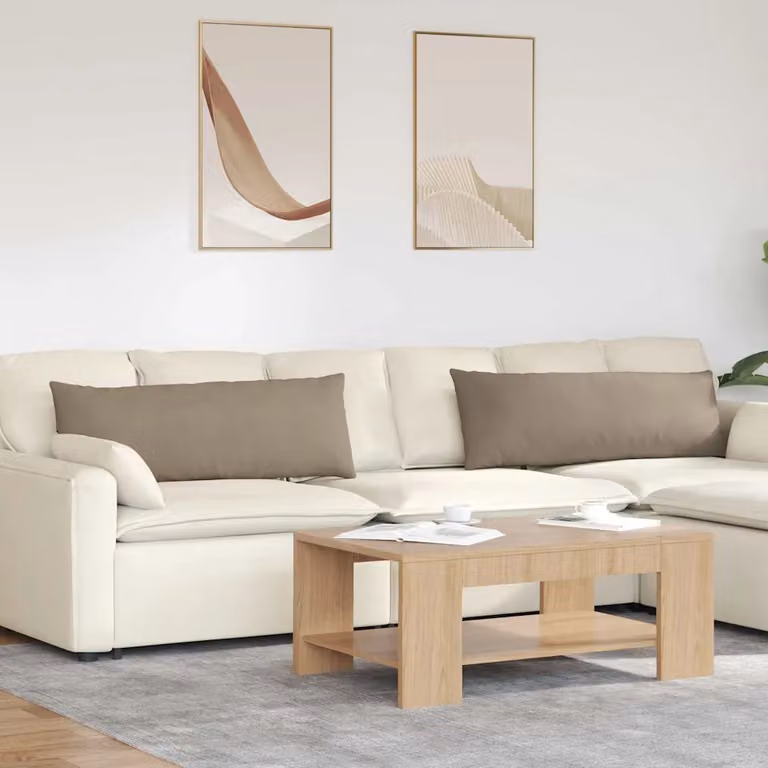 Set di 2 cuscini da divano vidaXL in tessuto con fodera rimovibile, L 120 cm x P 40 cm x H 40 cm, disponibili in beige o grigio