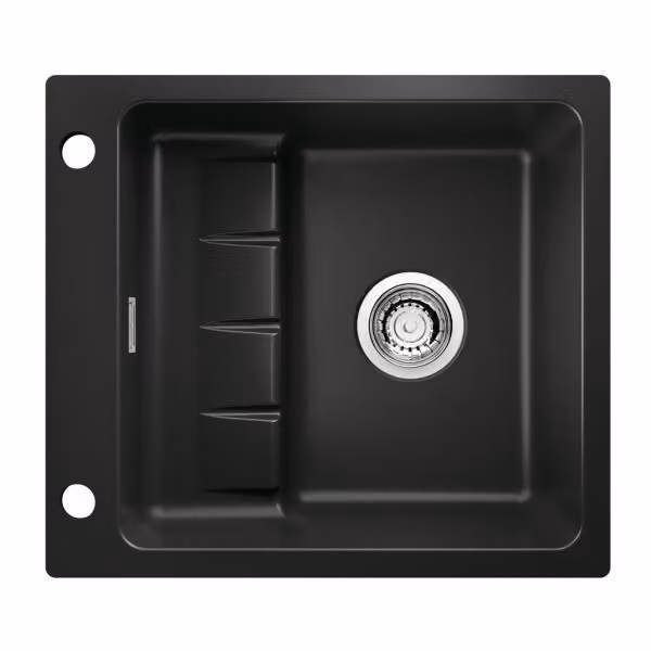 NABER 1091013 Lavello da incasso PickUP F con miscelatore Premium, larghezza mobile da 600 mm, Vetroceramica, Nero