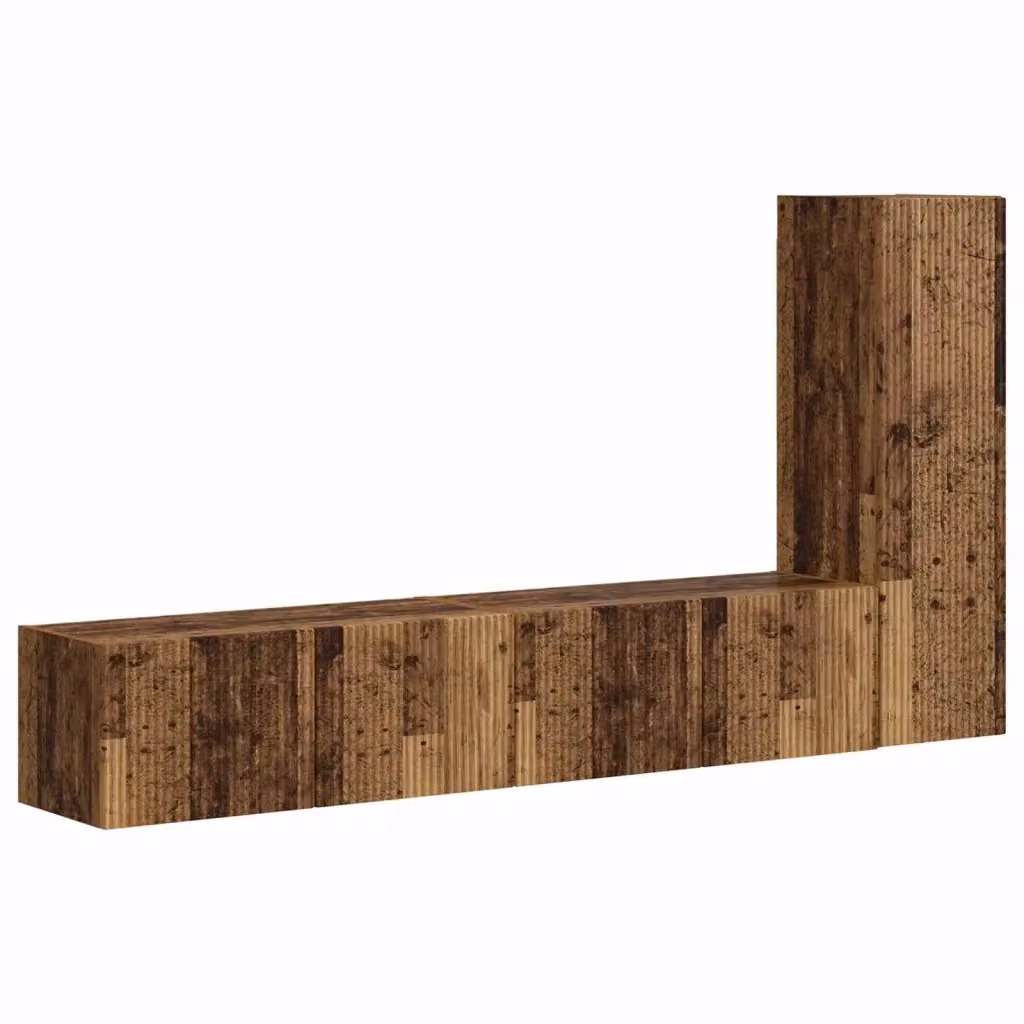 Set mobile TV moderno vidaXL in 3 pezzi color marrone in legno e MDF per soggiorno – 2