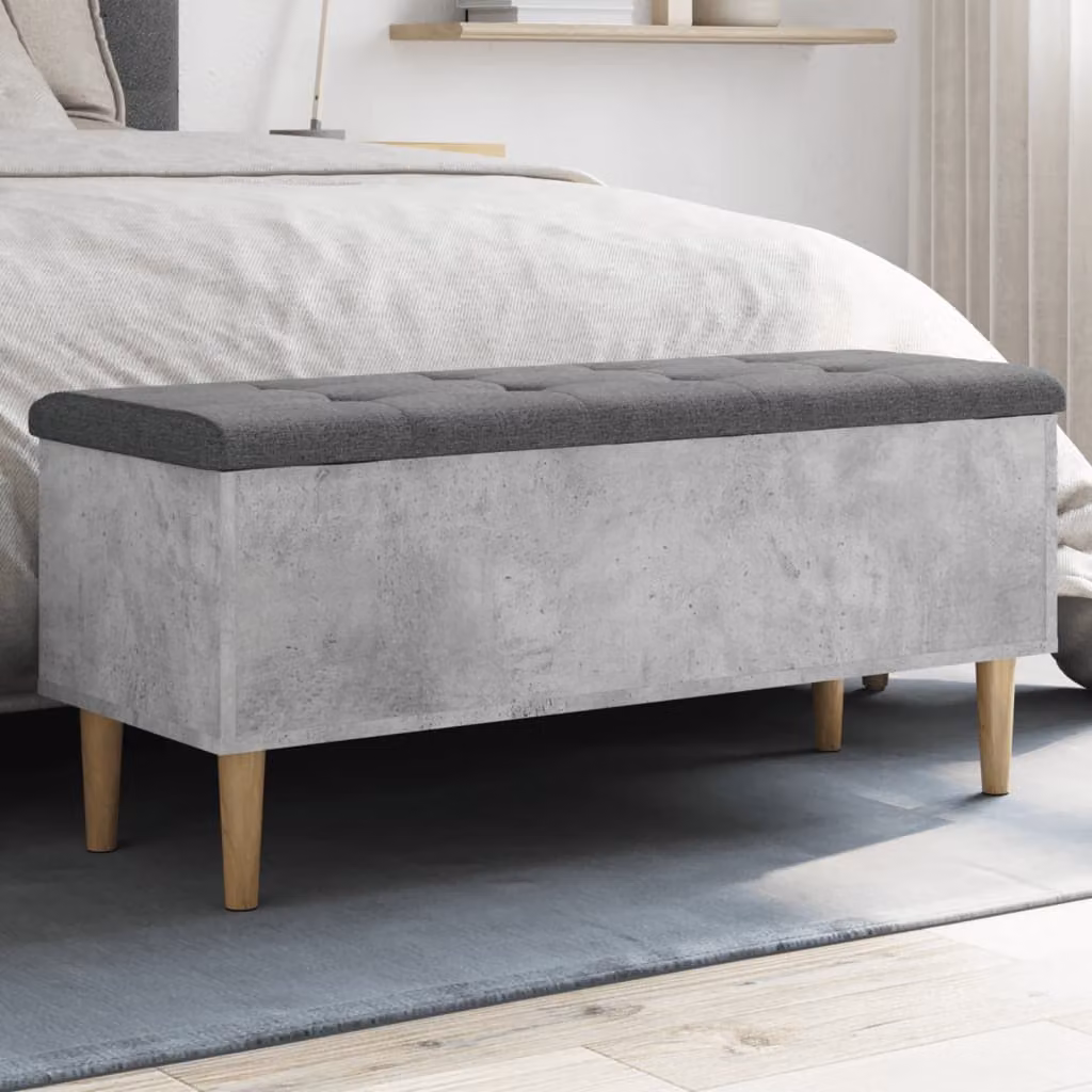 Panca porta scarpe vidaXL moderna in legno e tessuto grigio L: 102 cm, P: 42 cm, H: 46 cm