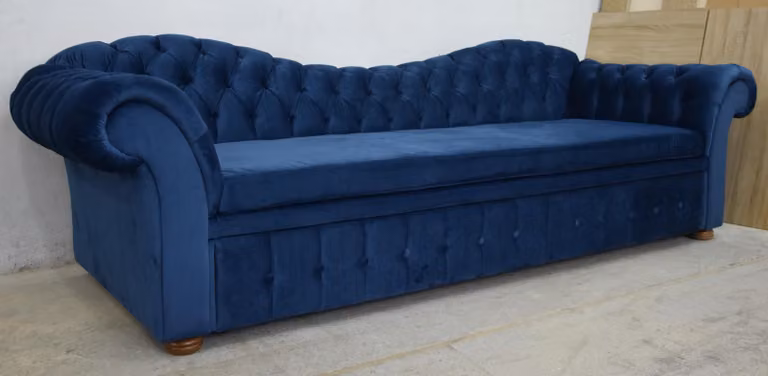 Design Chesterfield Sofagarnitur 3Sitzer Textil Couch Polster Sofas Sofa Couchen