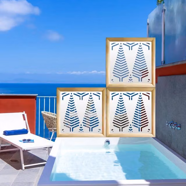 SPEAR Moduli Decorativi in Legno e PVC, Colore: Bianco, L/P/H: 98 x 98 x 64 cm