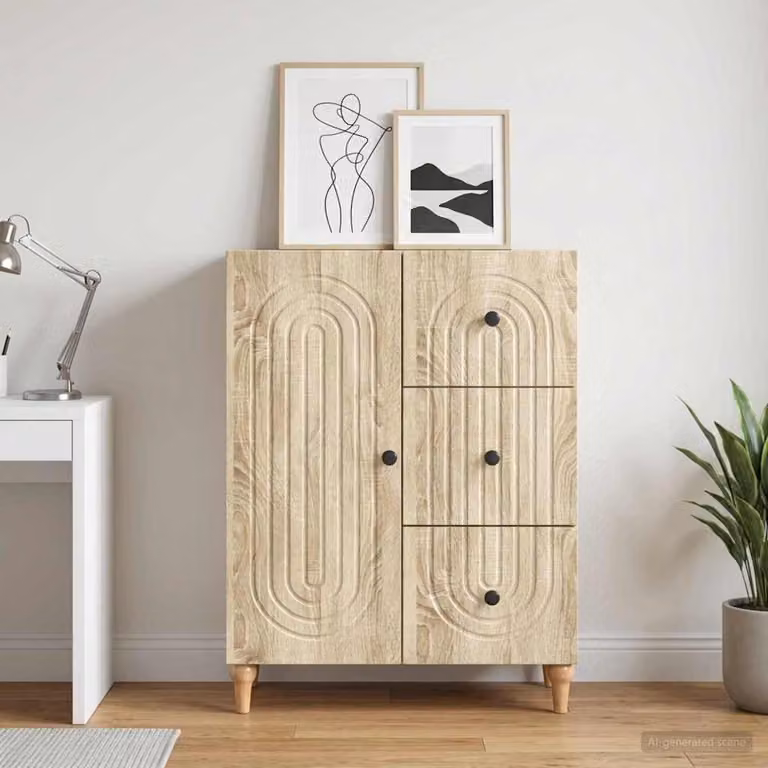 Credenza vidaXL in Rovere Sonoma e Legno Ingegnerizzato, L 66 x P 34,5 x H 90 cm