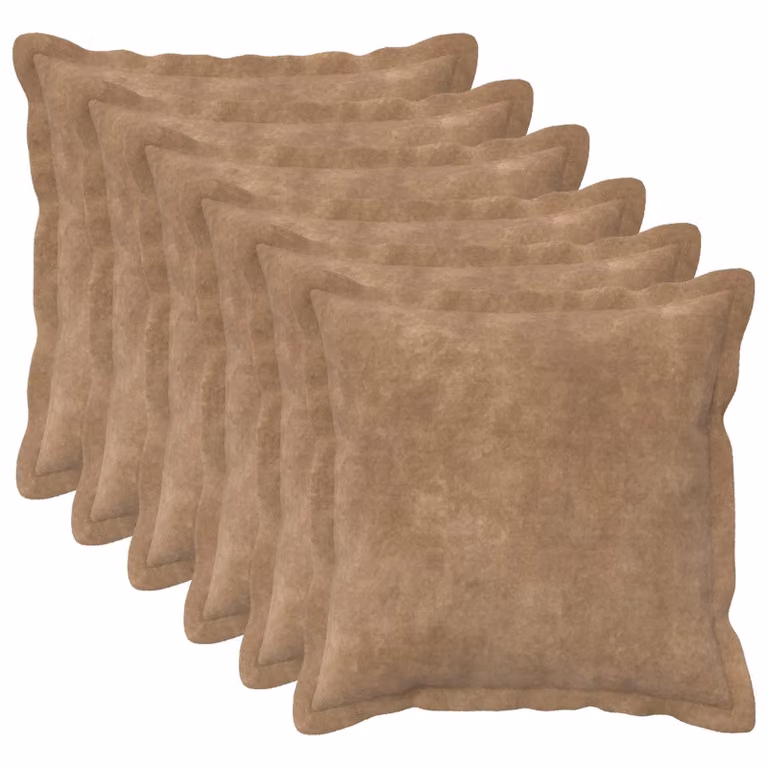 vidaXL Cuscino con cuscino HOUTEN 6 pz Tortora Fleece in microfibra