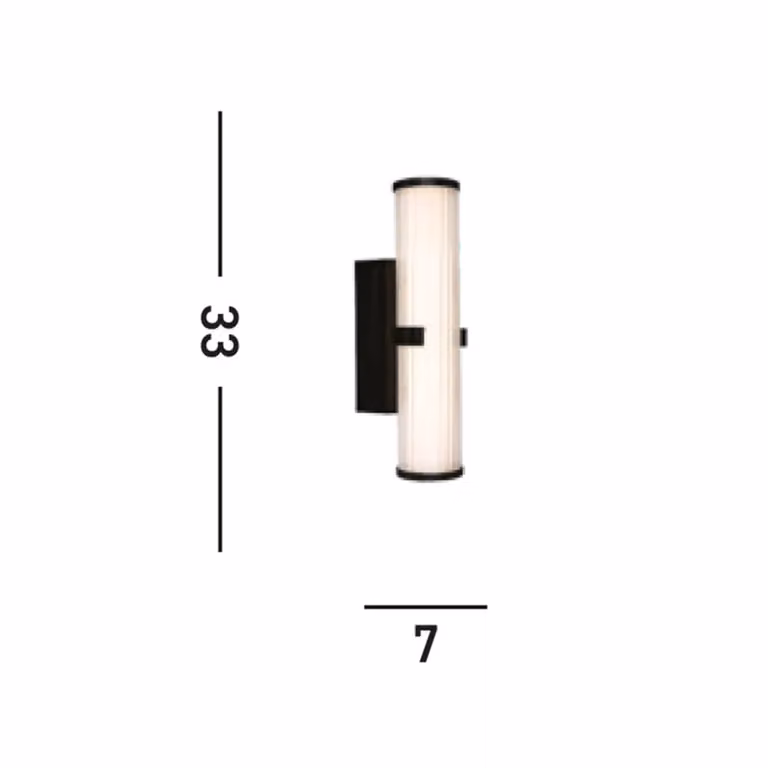 Searchlight Applique da parete Clamp, dimmerabile, Nero, Bagno, Metallo, Applique