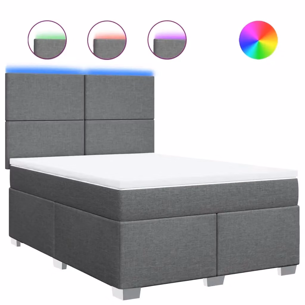 Letto Ibrido Moderno vidaXL con Materasso Grigio e Struttura in Legno di Pino L/P/H: 140 x 200 cm