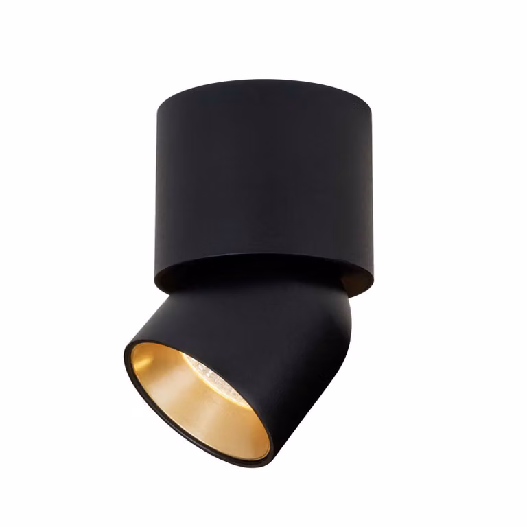 The Light Group Faretto da soffitto LED SLC CUP, nero/oro, 927, Ø 7,5 cm, dimmerabile, Nero, Soggiorno / Sala da pranzo, Alluminio, Moderno, Downlight