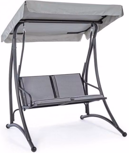 Dondolo in acciaio due posti Antracite GRELY 145x120x h185 cm