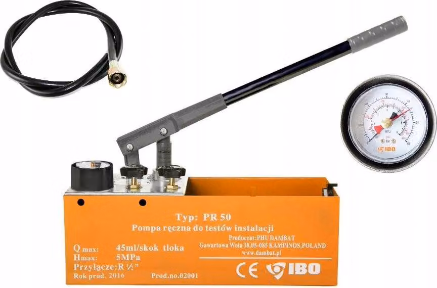 IBO | Pompa Manuale PR-50 - 12 l - Per Test Di Pressione - Senza Alimentazione - Uso Versatile