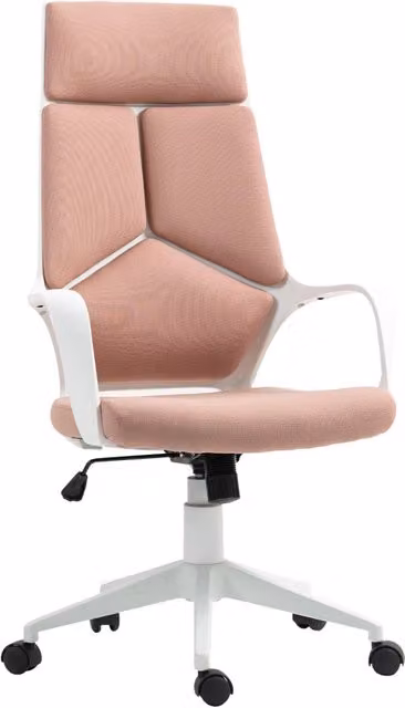 Sedia da Ufficio Ergonomica Minimal con Dondolo e Seduta Girevole in Tessuto Rosa L/P/H: 63 x 63 x 117-127 cm