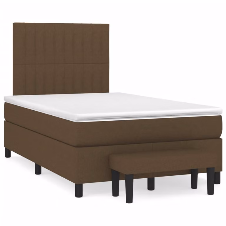 Letto Ibrido vidaXL con Giroletto a Molle e Materasso in Legno di Pino e Tessuto, Marrone e Bianco, L/P/H: 120 x 200 x 193 cm