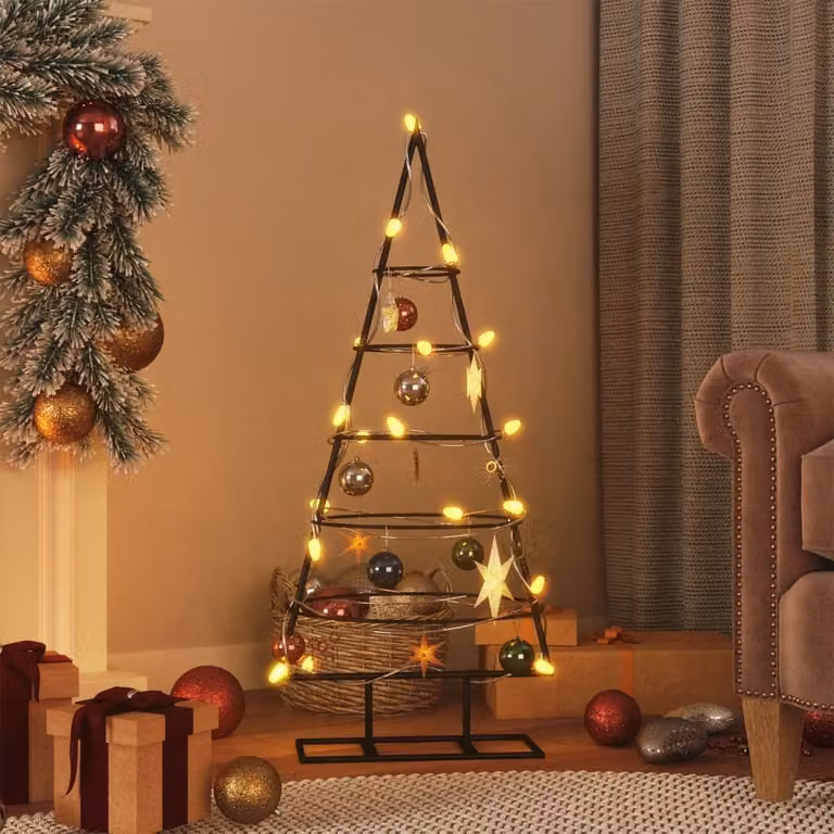 Maison Exclusive - Albero di Natale in metallo per decorazioni Nero 90 cm