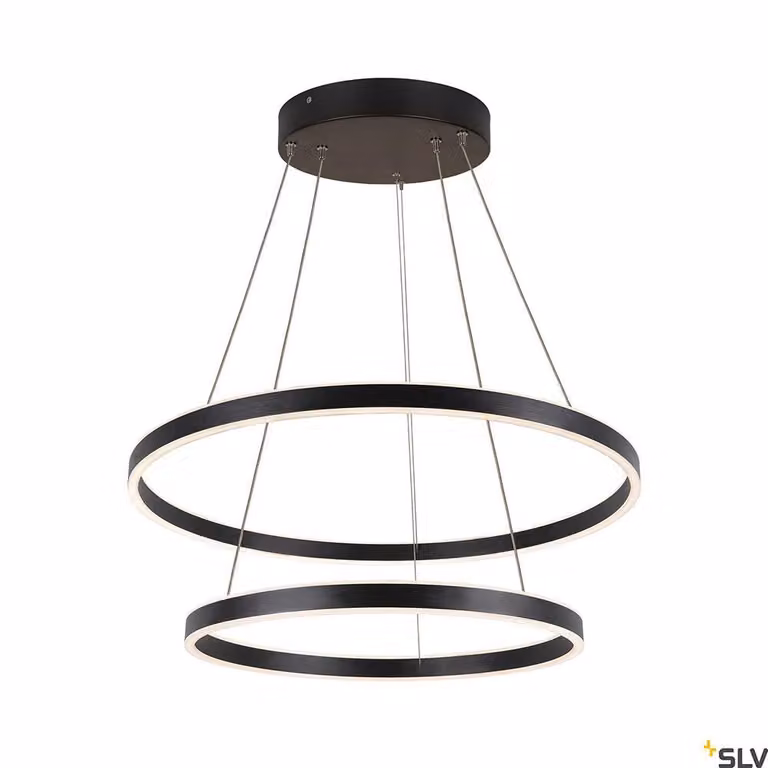 SLV 1004767 Lampada a sospensione LED, modello "ONE DOUBLE PD DALI UP/DOWN", colore nero, con interruttore per la regolazione della temperatura di colore (CCT) a 3000/4000K