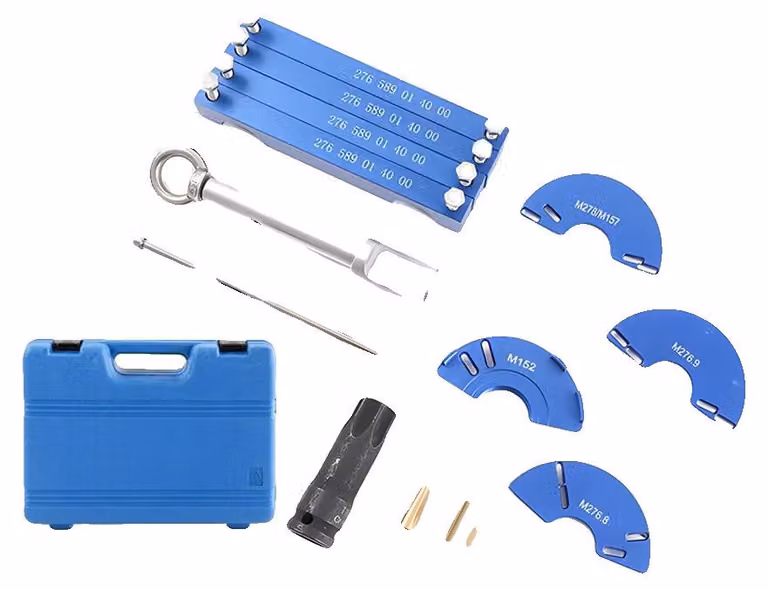 Set di utensili per motori, realizzato in acciaio di alta qualità, compatibile con i motori M276/M278, adatto per l'utilizzo con modelli Mercedes-Benz, include 4 utensili per la regolazione delle fasce fasciali e un set di 5 utensili