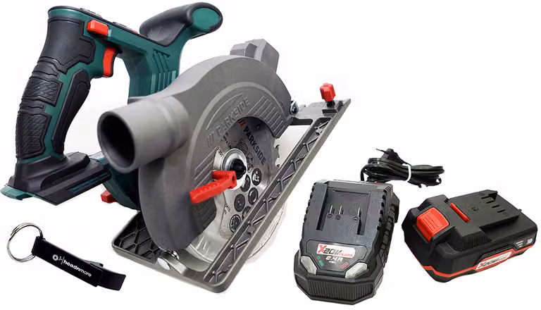 PARKSIDE® Sega circolare a batteria da 20 V PHKSA 20-Li / incl. batteria (2 Ah) e caricabatteria (2,4 A)