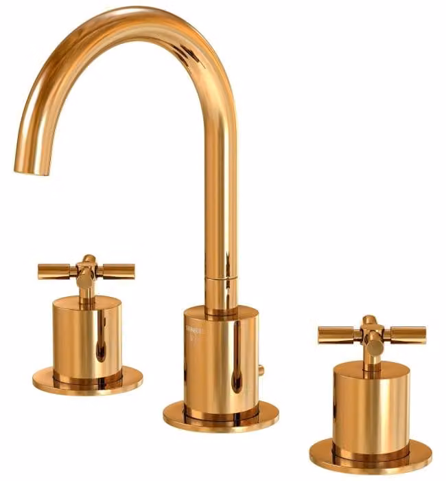 Steinberg Série 250 robinetterie de lavabo, pivotant, 3 trous, avec garniture découlement, saillie 150mm, 2502000RG, 2502000RG