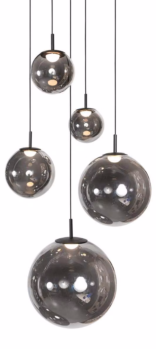 Lampada a sospensione - nero - Bollique - vetro metallo - Ø 60cm - LED - 4196ZW - Steinhauer
