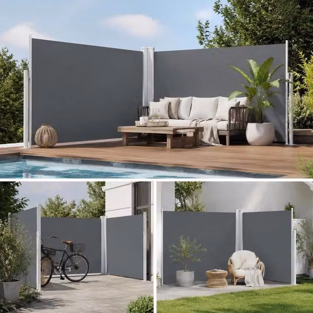 Extendable Side Awning, Anthracite, 120 X 1000 Cm