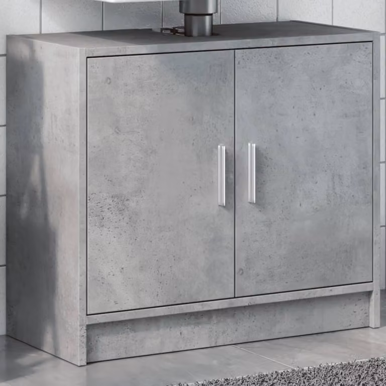 Lavabo Mobile vidaXL Grigio Cemento in Legno Multistrato L: 63 cm, P: 29 cm, H: 55 cm