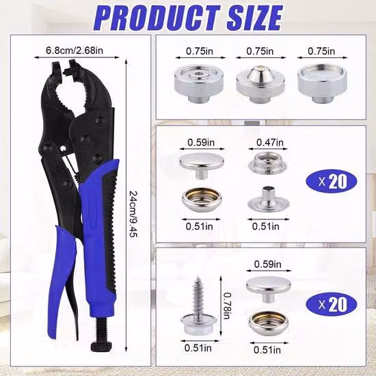 Kit di utensili per fascette di fissaggio, 140 pezzi, blu, 15 mm