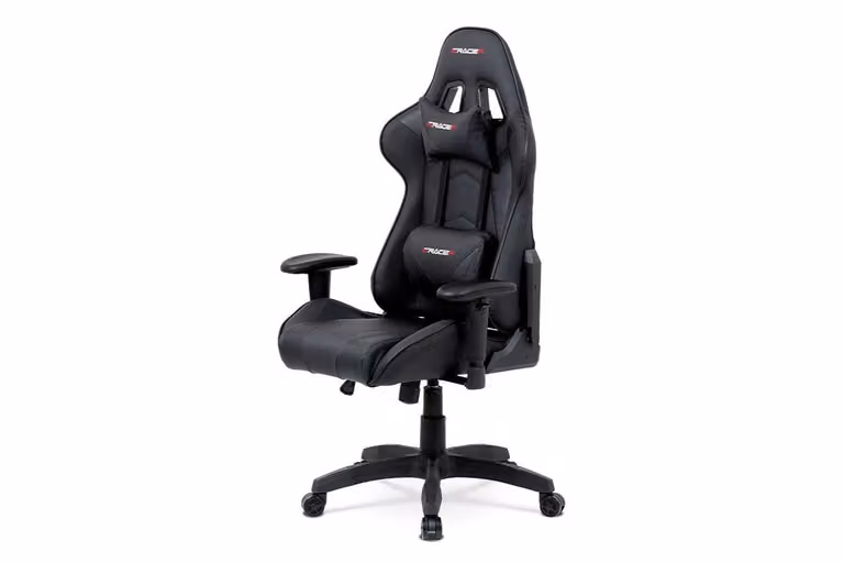 Sedia da ufficio Autronic KA-F03 BK - Pelle finta nera / tessuto nero