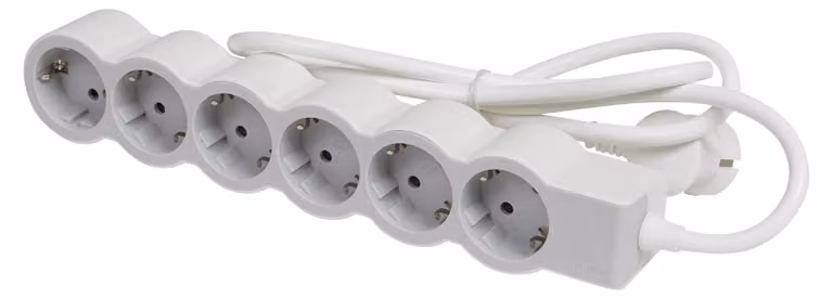 Striscia di prese legrand 694557/ 6 prese/ bianco e grigio