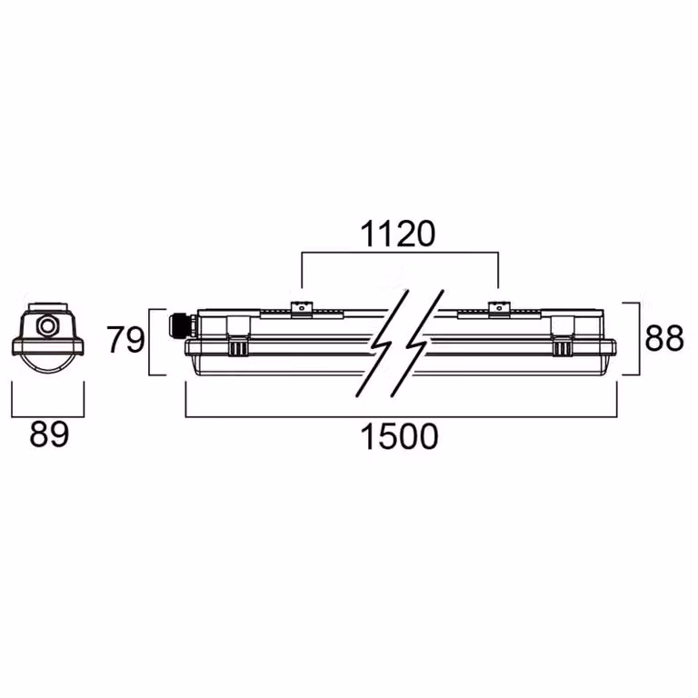 Sylvania lampada resistente all´umidità Resisto 1500, 30W, 840, sensore HF, Alluminio / Grigio / Zincato, Plastica