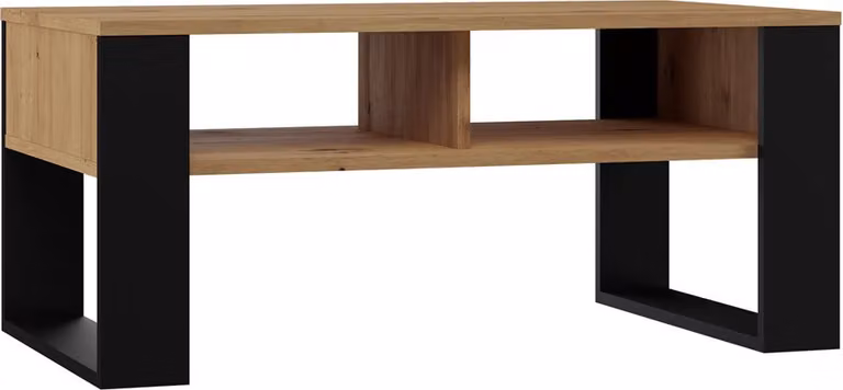 VBChome Tavolino da caffè 90 x 58 x 50 cm Rovere Artisan - Nero Tavolino da salotto Tavolino da tè Tavolino da divano Tavolino da soggiorno moderno Ufficio Rovere Artisan - Nero