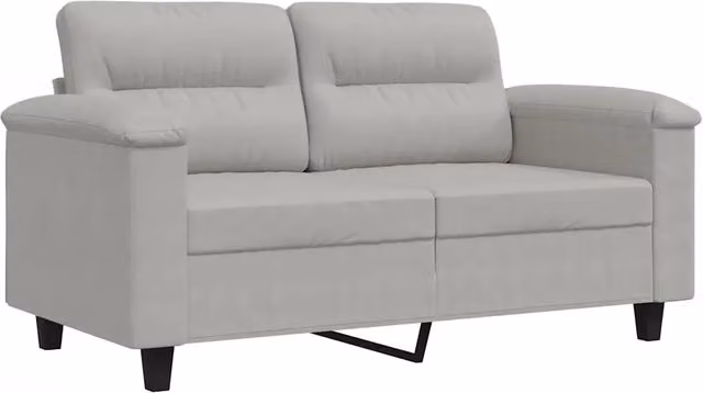 Divano | Divano da soggiorno | Sofa a 2 Posti Grigio Chiaro 120 cm in Tessuto Microfibra