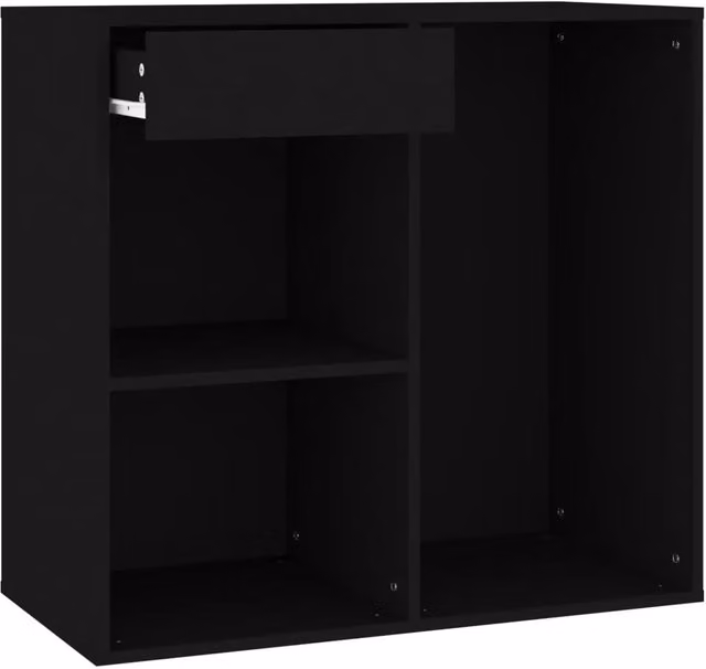 Armadio per cosmetici nero moderno stoccaggio elegante 80 x 40 x 75 cm legno multistrato nero 02_0047949