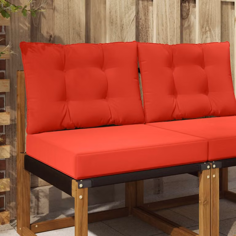 vidaXL Cuscino per divano da esterno in poliestere rosso con fodera rimovibile L: 60 cm, P: 50,5 cm