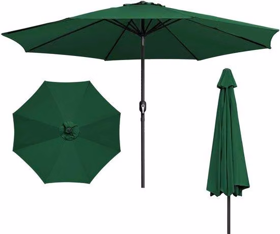Ombrellone da giardino da 3,5 m con base rimovibile – Protezione per il giardino e l'area salotto, verde