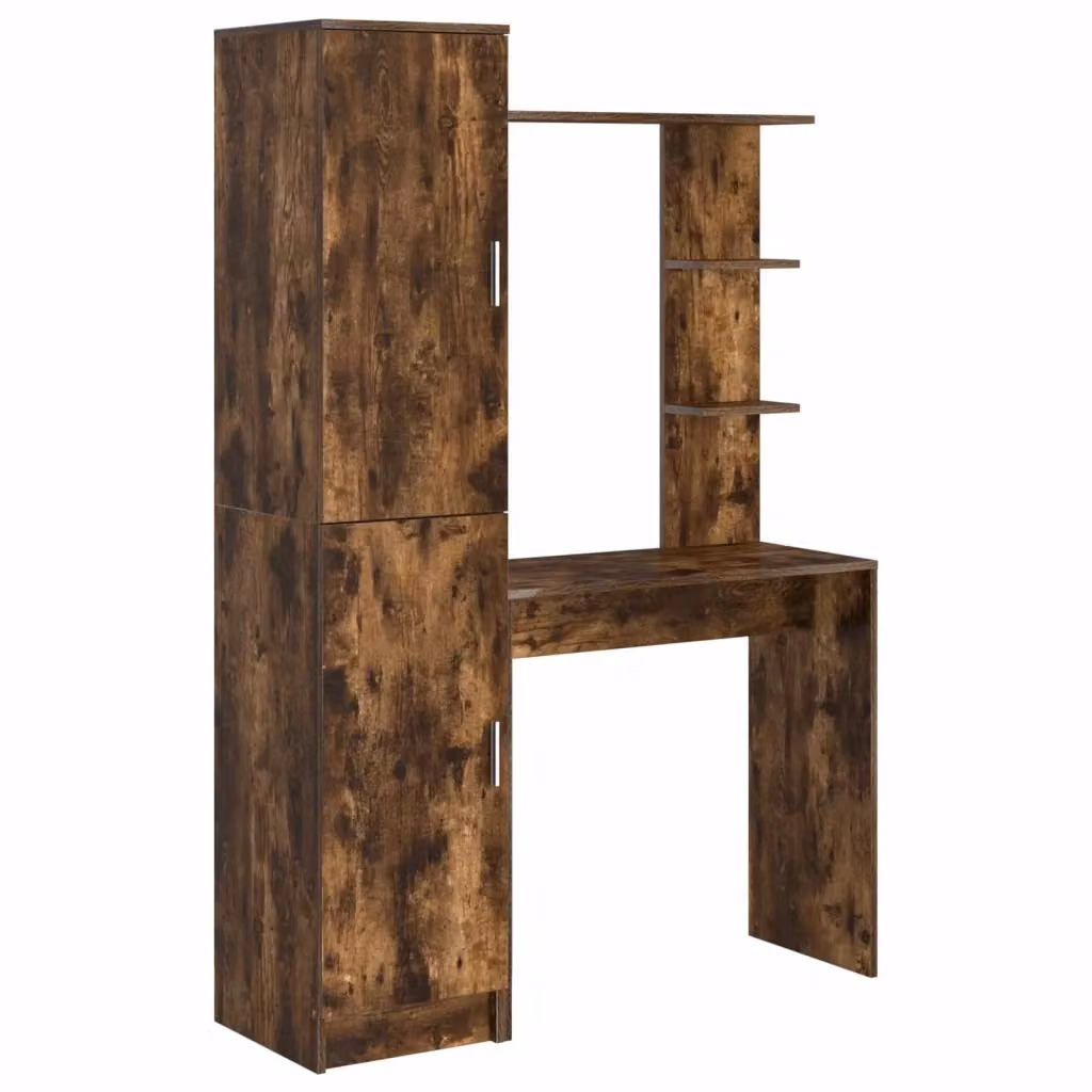 Set di scrivania con scaffale da ufficio moderno vidaXL in MDF color rovere marrone L: 168 cm, P: 113,5 cm, H: 43,57 cm – 2