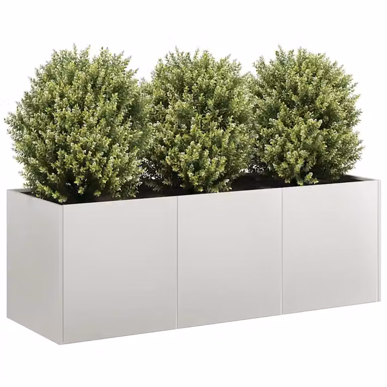 Fioriera vidaXL in acciaio inox color argento L/P/H: 120 x 40 x 40 cm