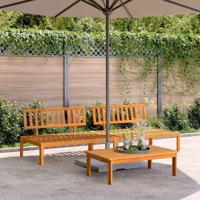 Divani Centrali da Giardino Pallet 2pz Legno Massello di Acacia 3209433