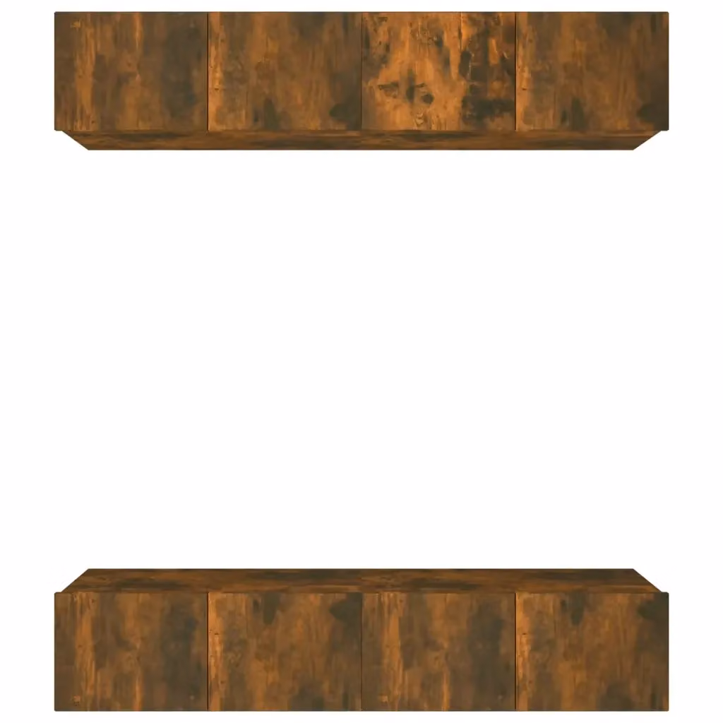 Set di 4 mobili TV sospesi vidaXL in legno multistrato color rovere fumo marrone L: 80 cm, P: 30 cm, H: 30 cm – 2