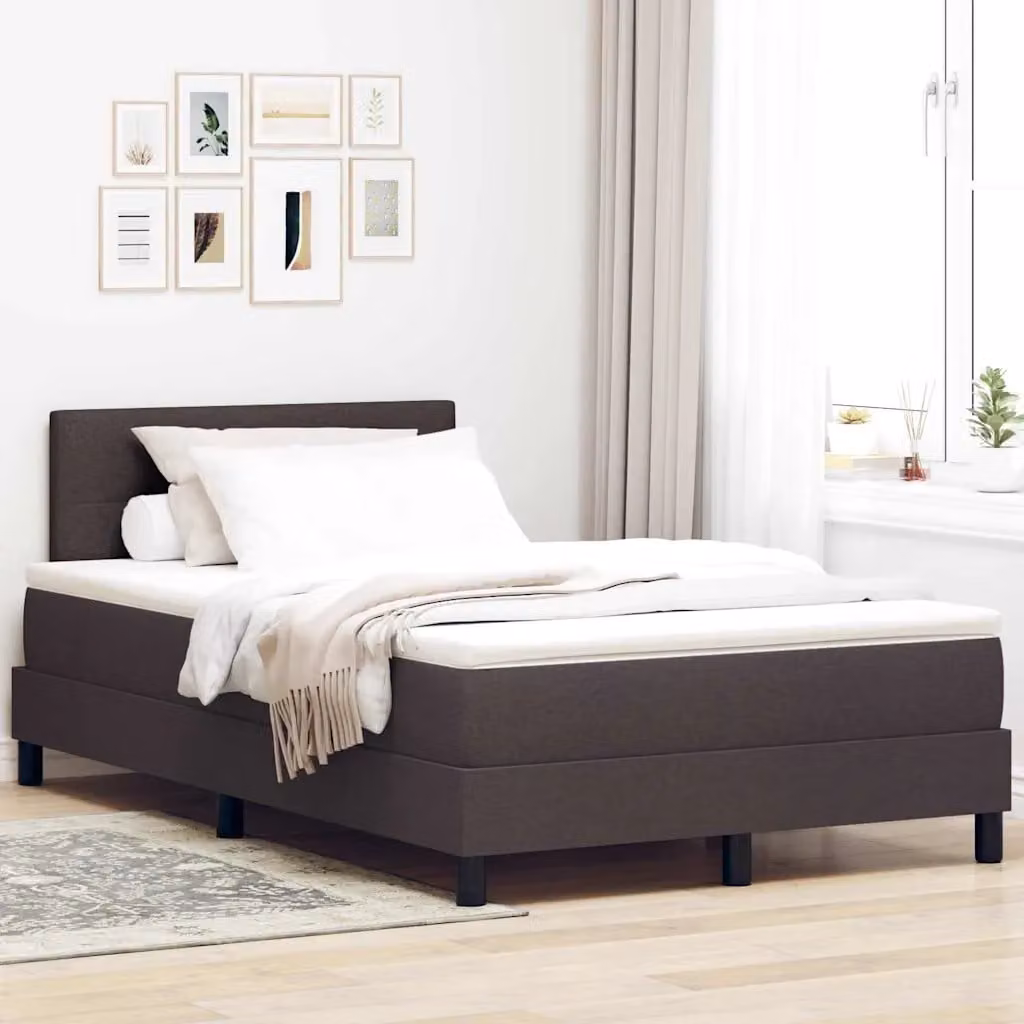 Letto ibrido con testiera vidaXL in tessuto marrone L: 120 cm, P: 200 cm