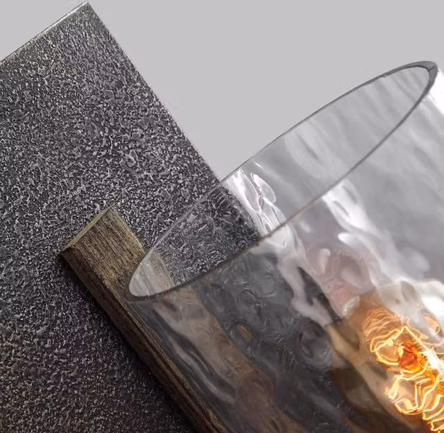Applique Industrial Angelo FEISS in Metallo e Vetro Grigio con Luce E27