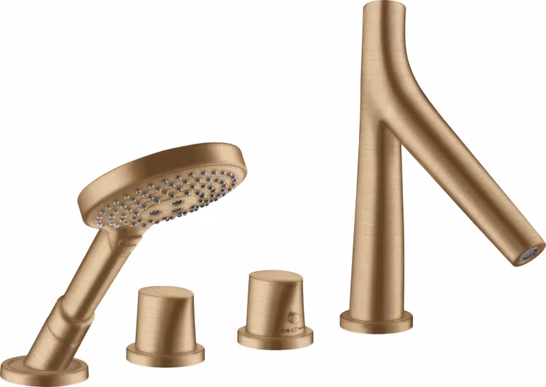 hansgrohe AXOR Starck Starck Robinet de baignoire biologique 4 trous avec thermostat, 2 consommateurs, 12425140, 12425140
