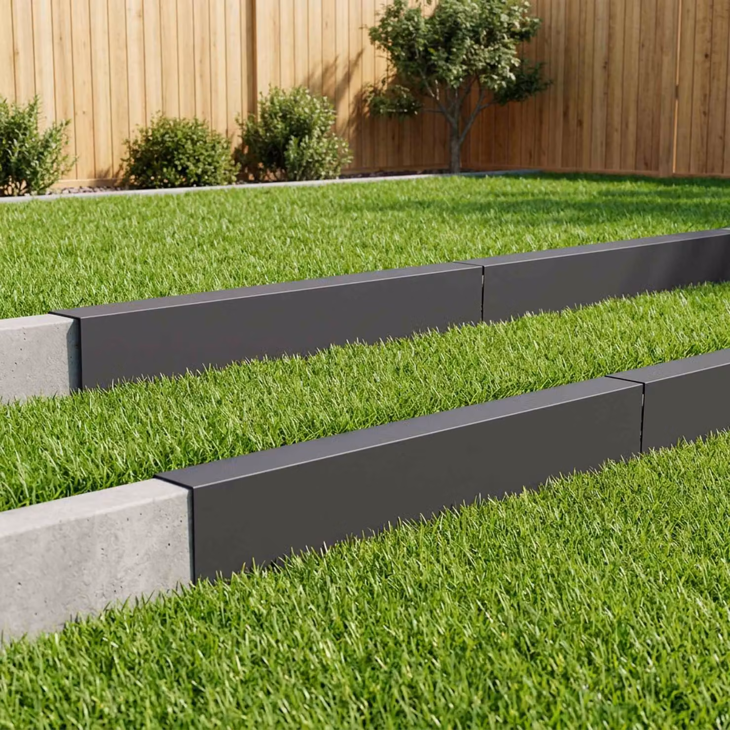 Set di 10 profili di copertura per giardino vidaXL in acciaio, colore antracite o nero, L 100 x P 10 x H 15 cm
