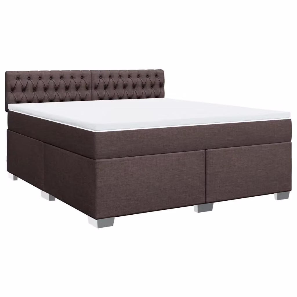Letto con Giroletto a Molle e Materasso Ibrido vidaXL, Marrone e Bianco, L/P: 180 x 200 cm – 2