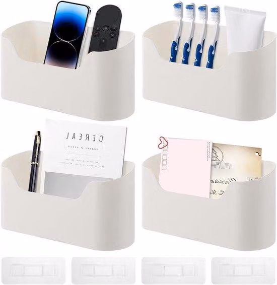 Set di organizer da parete color crema 23,5 x 6,5 x 10,5 cm