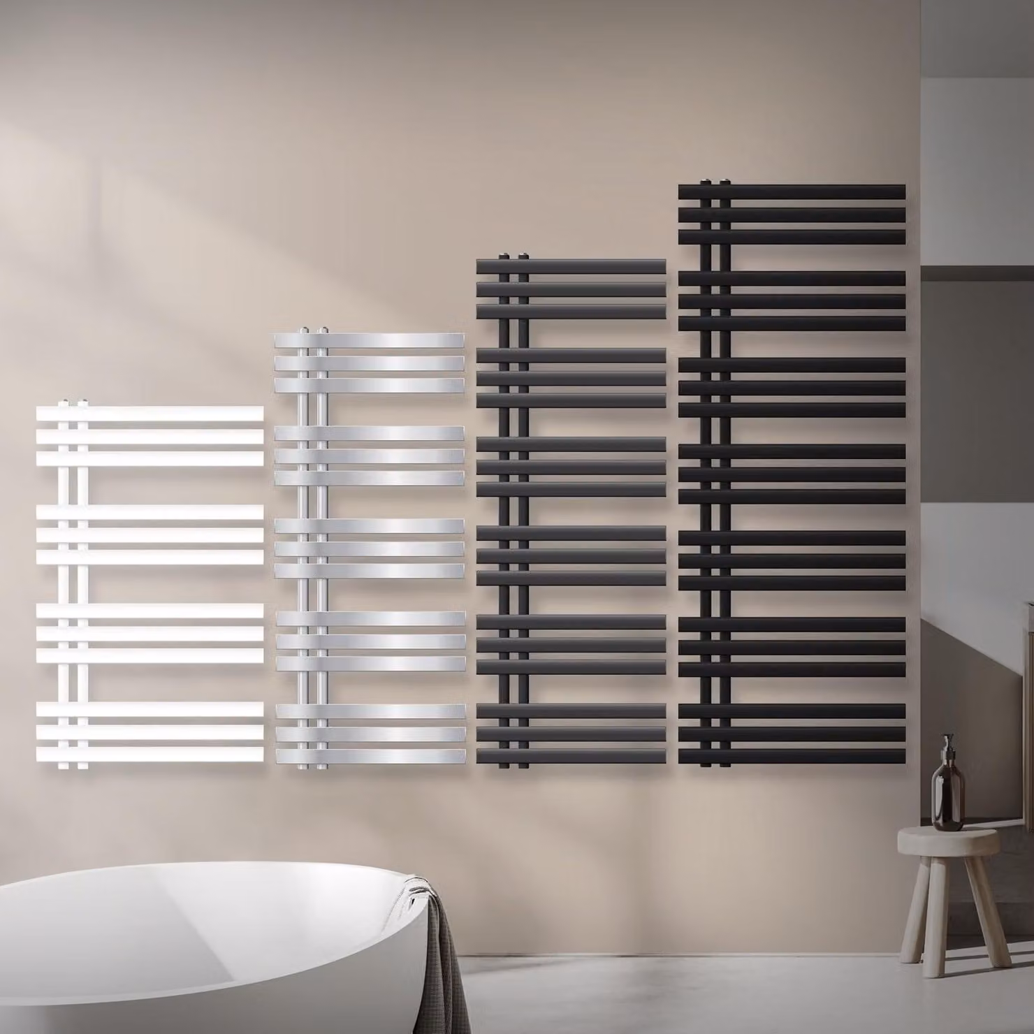Termosifone da bagno - Radiatore design - 500 x 1200 mm - 404 W - Antracite