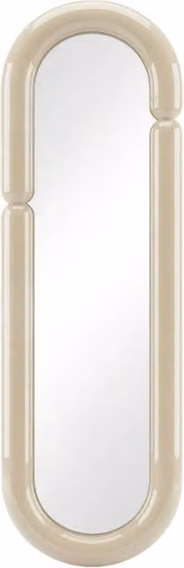 Specchio ovale finitura lucida, 160cm, ecrù
