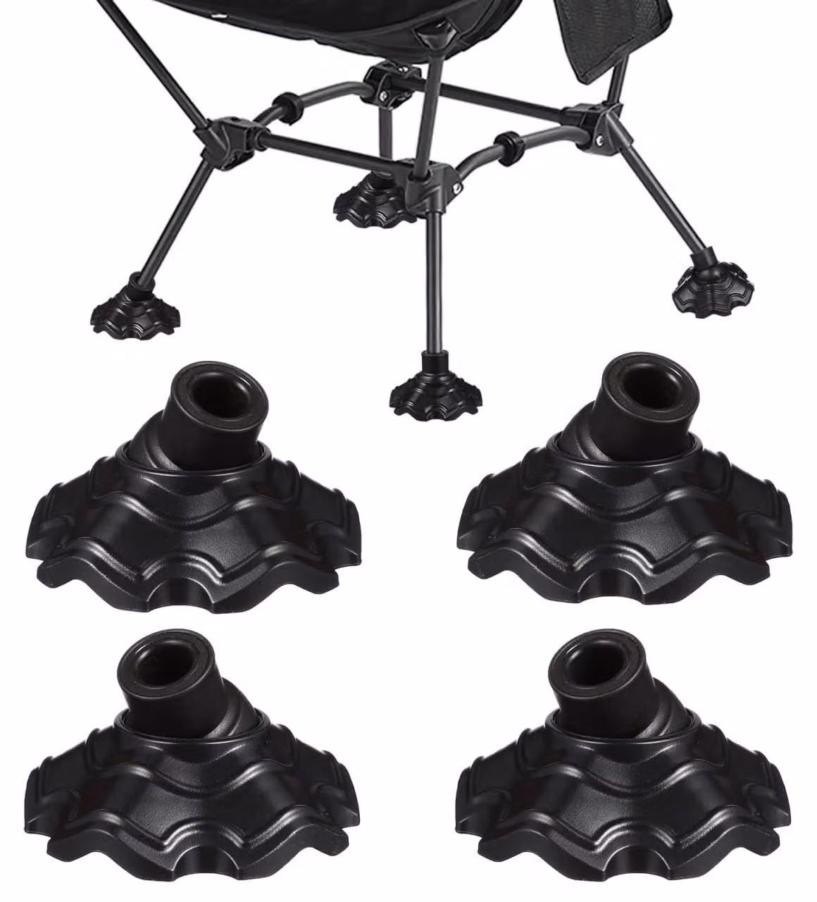 Solidchoice - Set di 8 protezioni antiscivolo per gambe di sedie, ideali per sedie da campeggio, colore nero