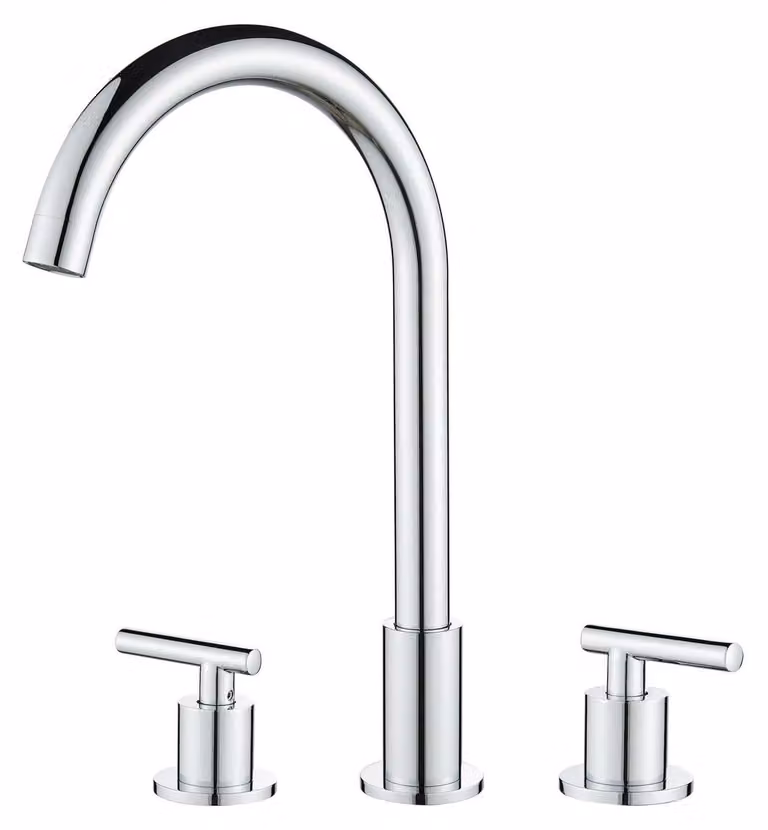 Miscelatore per lavabo, 3 fori, cromo, alto, con due manopole, 235 mm