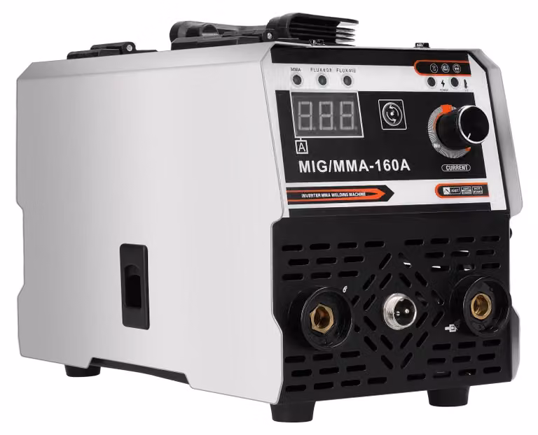 Saldatrice - MIG/MMA 2-in-1 - 160 A - Con gas di protezione - Inverter a corrente continua IGBT - Alimentazione automatica del filo - Corrente regolabile - Spina europea