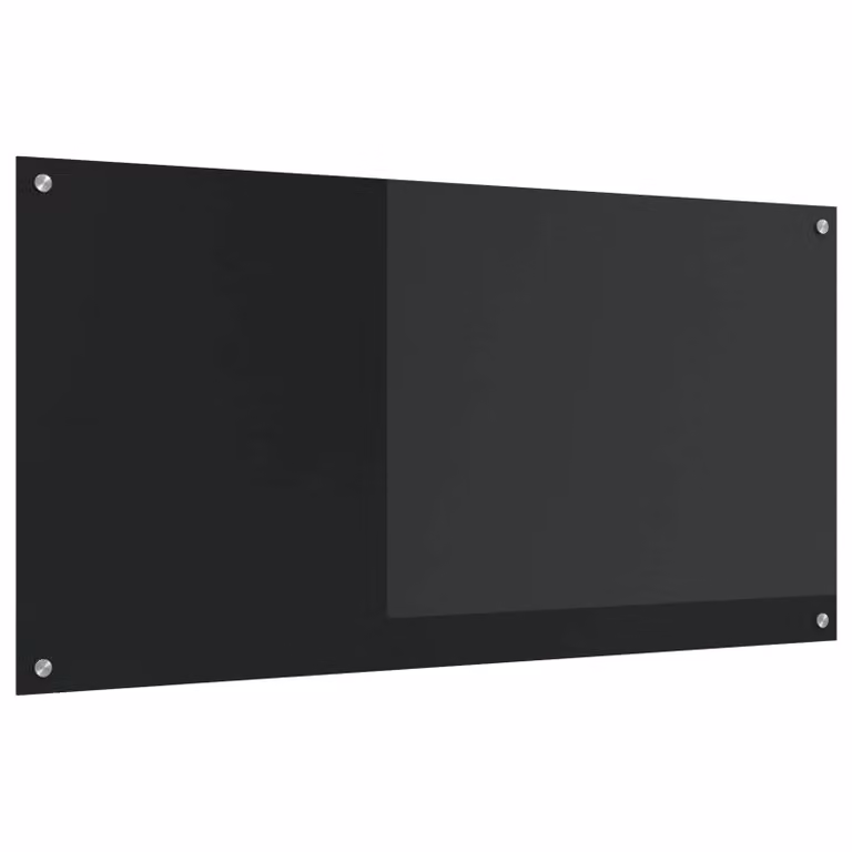 Schienale da cucina vidaXL in vetro temperato nero L: 120 cm, H: 60 cm