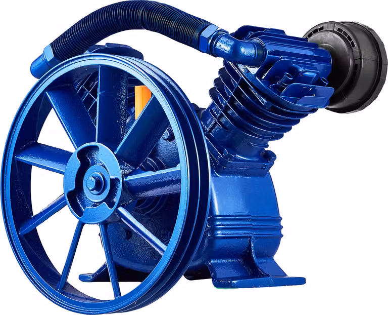 SucceBuy testa della pompa del compressore d'aria, 5.5hp 5.75CFM @ 90psi, doppio cilindro lubrificato ad olio, doppio stadio di tipo V in ghisa, pressione massima 185psi, sostituzione testa della pompa a pistone